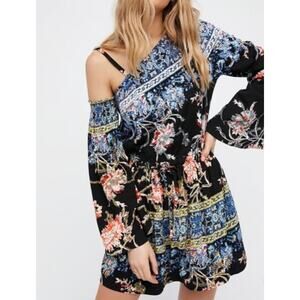 Free People Modern Floral Nomad Boho Hippie Festival Mini dress Size Small NWT
